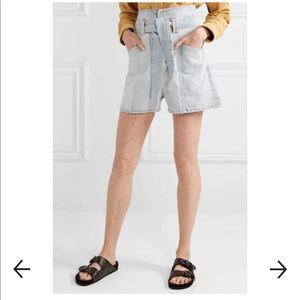 IRO Voukko Belted Denim Shorts - Light denim (36)